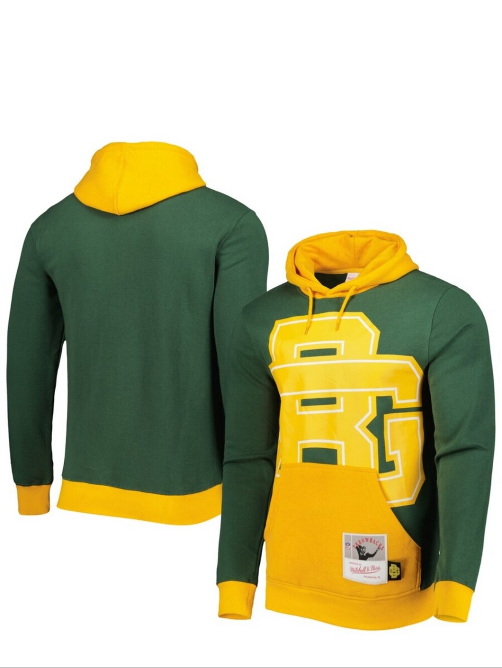 New Green Bay Packers Mitchell & Ness Big Face 5.0 Pullover Hoodie